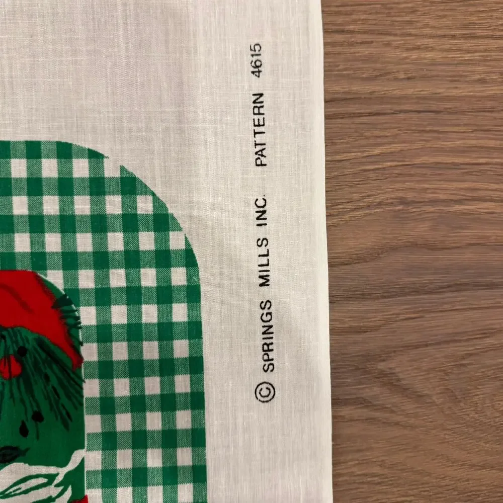 Vintage Springs Mills Reversible Holiday Placemats Fabric Panel Uncut Makes 8